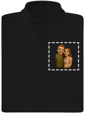 3D plastelína z vlastní fotky pánská polokošile Black