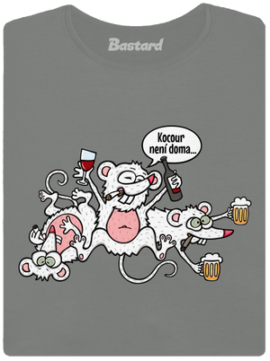Kocour není doma dámské tričko Dark Gray Melange