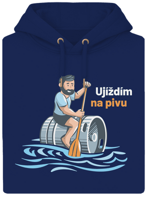 Ujíždím na pivu unisex mikina premium Navy