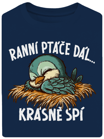 Ranní ptáče spí unisex tričko oversized Midnight Blue