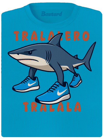 Tralalero Tralala – Italian Brainrot dámské sportovní tričko Blue Atol