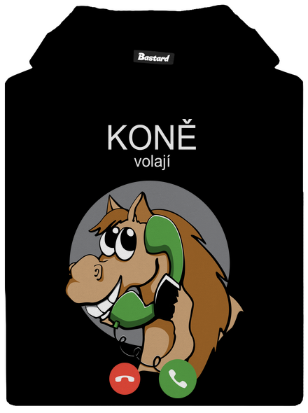 Koně volají dětská mikina klokanka Black