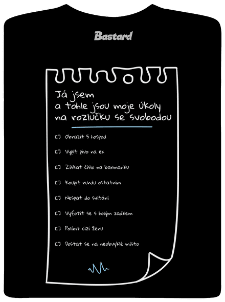 To do list na rozlučku se svobodou a fix pánské tričko Black