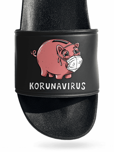Korunavirus v kasičce pantofle Black