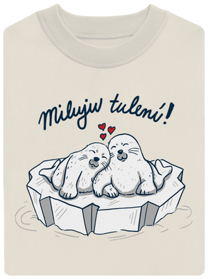 Miluju tulení unisex mikina bez kapuce Off White