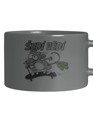 Šedí vědí - myšák hrnek makronka Grey Macaron