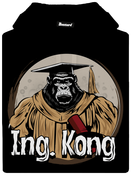 Ing. Kong pánská mikina klokanka Black