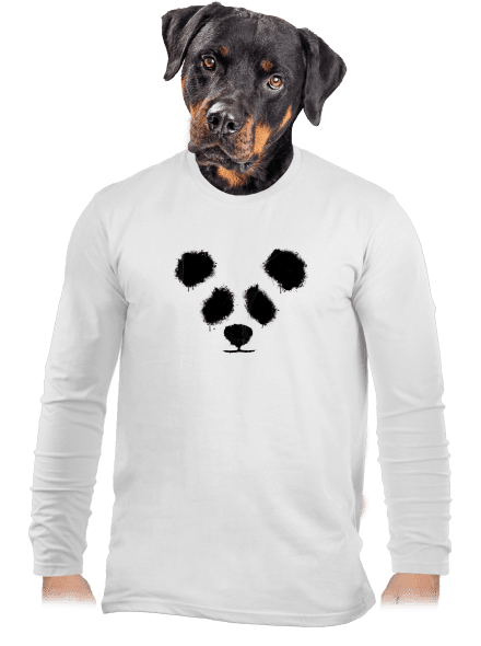 Panda pánské dlouhý rukáv White