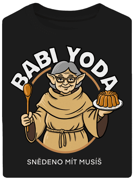 Babi Yoda unisex tričko oversized Black