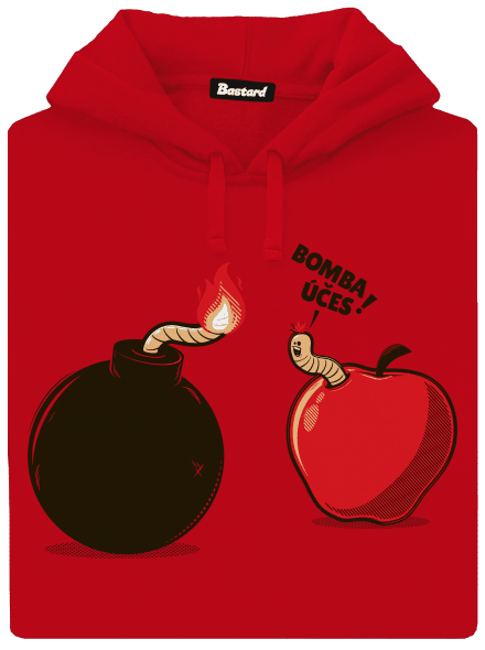 Bombovej účes pánská mikina klokanka Red