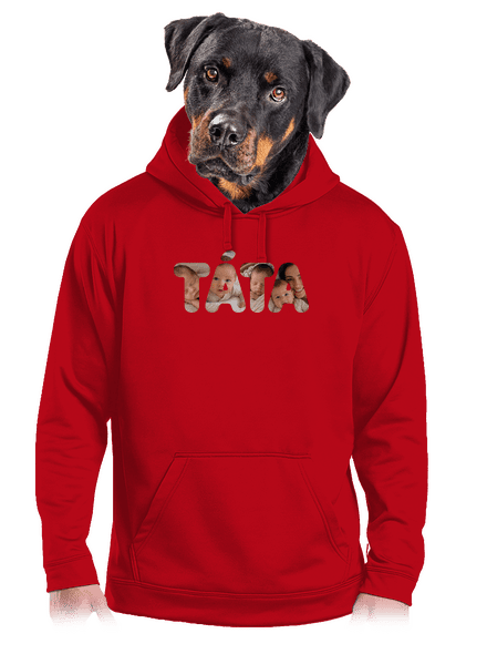 Nápis táta z vlastních fotek pánská mikina klokanka Red