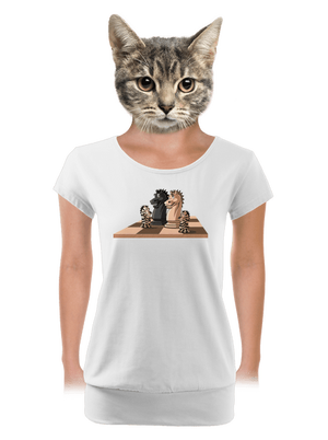 Šachová rodina dámské tričko s lemem White