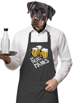 Kdo šetří, má na tři zástěra Dark Grey