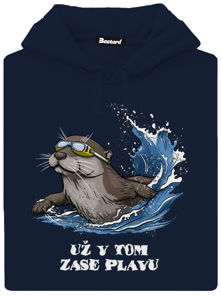 Už v tom zase plavu pánská mikina klokanka Navy