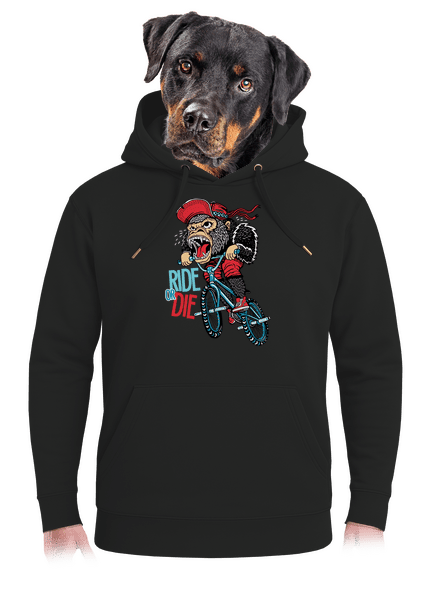 Ride or die unisex mikina premium Dark Black