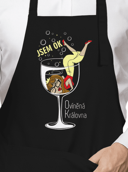 Ovíněná královna zástěra Black