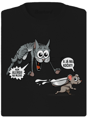 Alergická kočka a myš dámské sportovní tričko Black