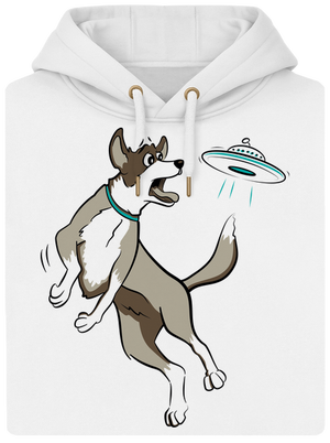 Létající talíř unisex mikina premium Snowwhite