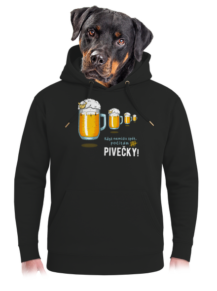 Pivečka unisex mikina premium Dark Black