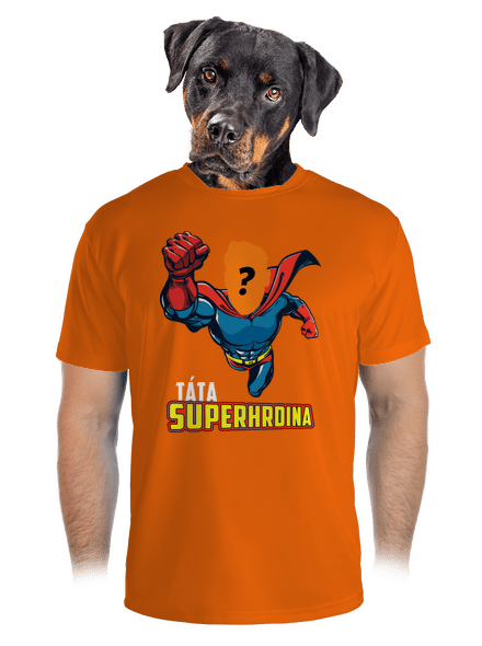Táta superhrdina pánské sportovní tričko Neon Orange