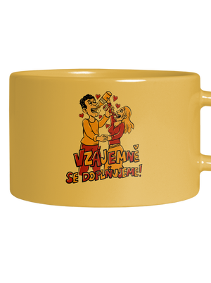 Vzájemně se doplňujeme hrnek makronka Yellow Macaron