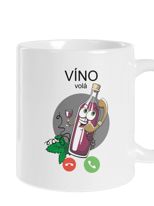 Červené víno volá klasický hrnek White
