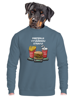 unisex mikina bez kapuce