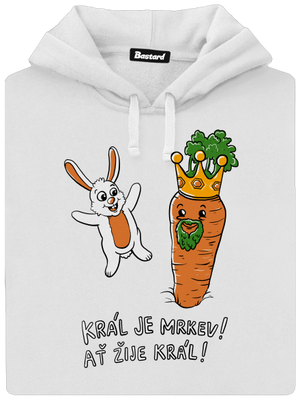 Král je mrkev, ať žije král dámská mikina klokanka White