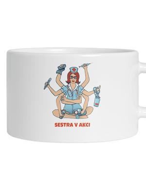 Sestra v akci hrnek makronka White