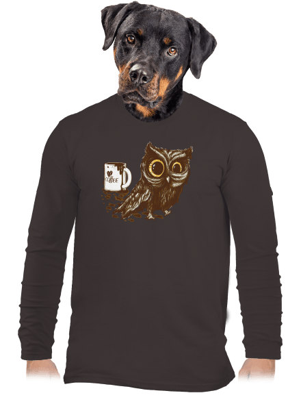 Sova na kofeinu pánské dlouhý rukáv Bear Brown