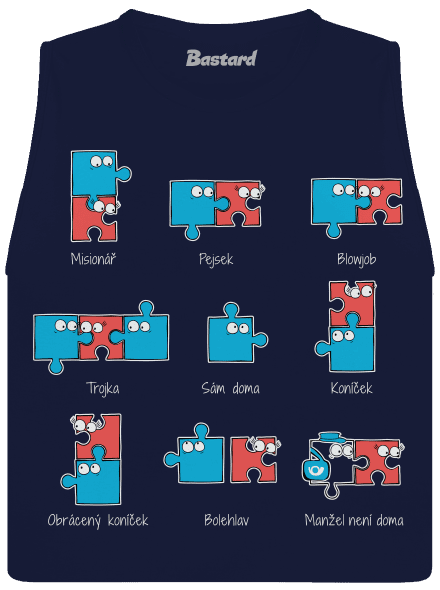 Puzzlesútra dámské tílko volné Navy