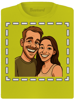 Karikatura z vlastní fotky dámské sportovní tričko Neon Yellow