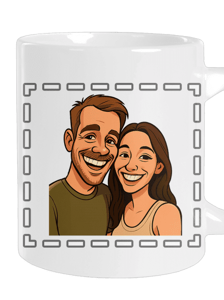 Karikatura z vlastní fotky velký hrnek White