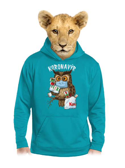 Koronavýr dětská mikina klokanka Hawaiian Blue