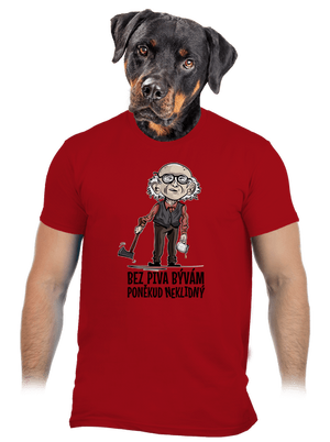 Neklidný bez piva pánské tričko Red