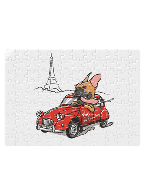 Francouzský buldoček puzzle White