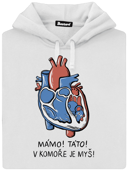 V komoře je myš dámská mikina klokanka White