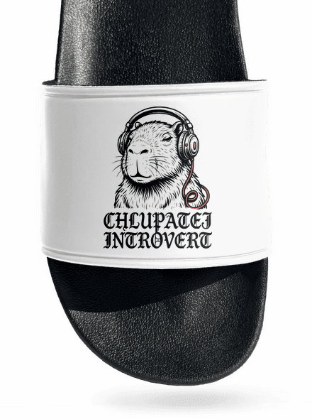 Chlupatej introvert pantofle White