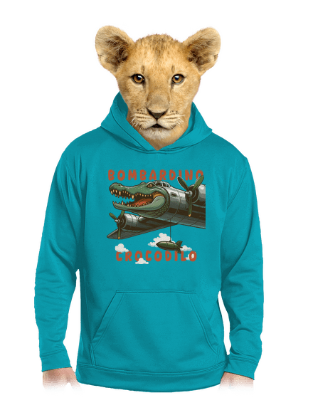 Bombardino Crocodilo – Italian Brainrot dětská mikina klokanka Hawaiian Blue