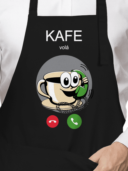 Kafe volá zástěra Black