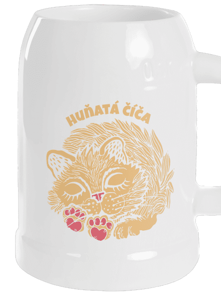 Huňatá číča půllitr White
