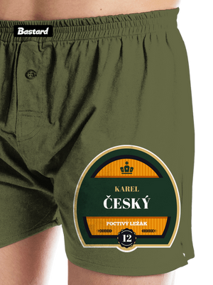 Pivní etiketa pánské trenky Khaki