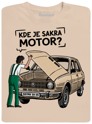 Kde je motor? pánské tričko Sand