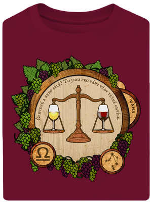 Vinný horoskop: Váha unisex tričko oversized Garnet