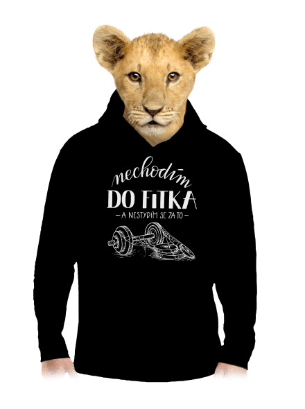 B12: Nechodim do fitka dětská mikina klokanka Black