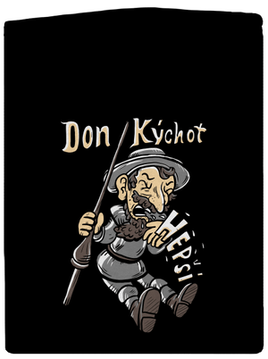 Don Kýchot pánská mikina na zip Black