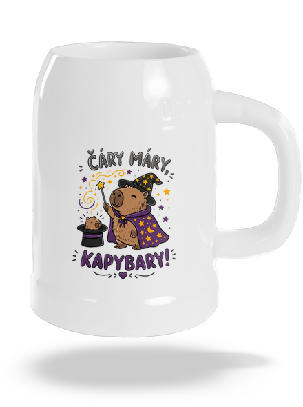 Čáry máry kapybary půllitr White