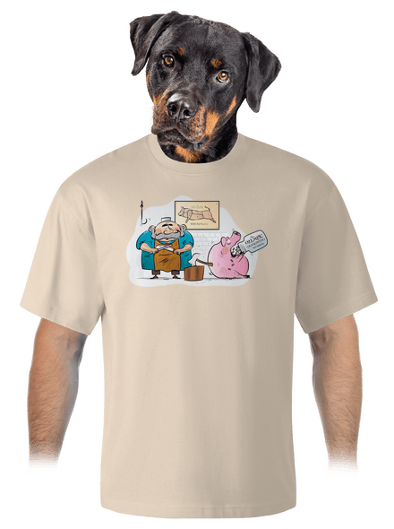 Řezník a prase unisex tričko oversized Almond