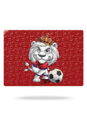Fotbalový lev puzzle White