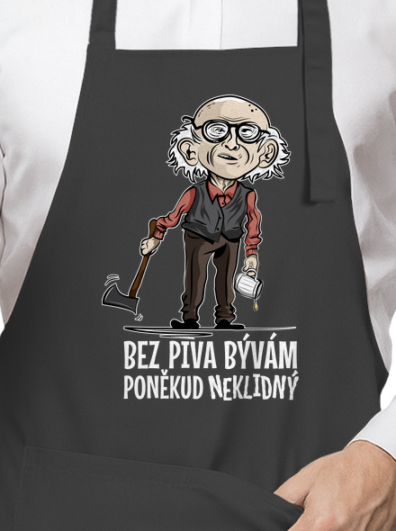 Neklidný bez piva zástěra Dark Grey